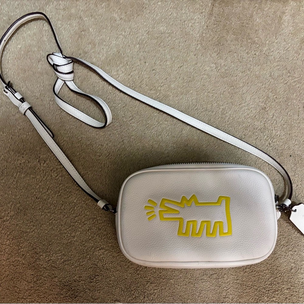 Coach Barking Dog White Crossbody Bag